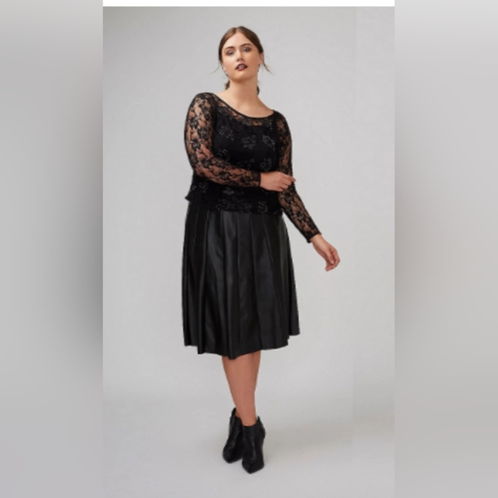 Lane Bryant Elegant Black Midi Skirt